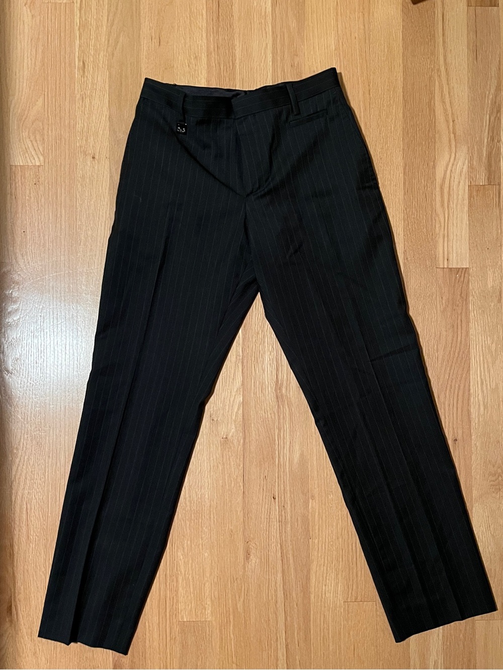 D&G Black Pinstripe Dress Trousers